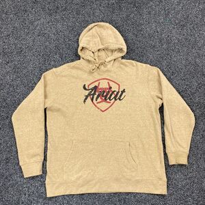 Ariat Tan Hoodie with Red and Black Logo